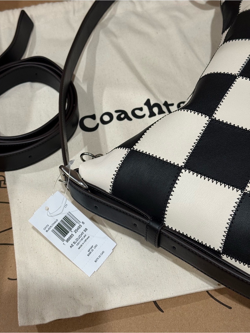 coach Alter/Ego Slouchy Shoulder Bag Black/Chalk CFI73 - Picture 11 of 11